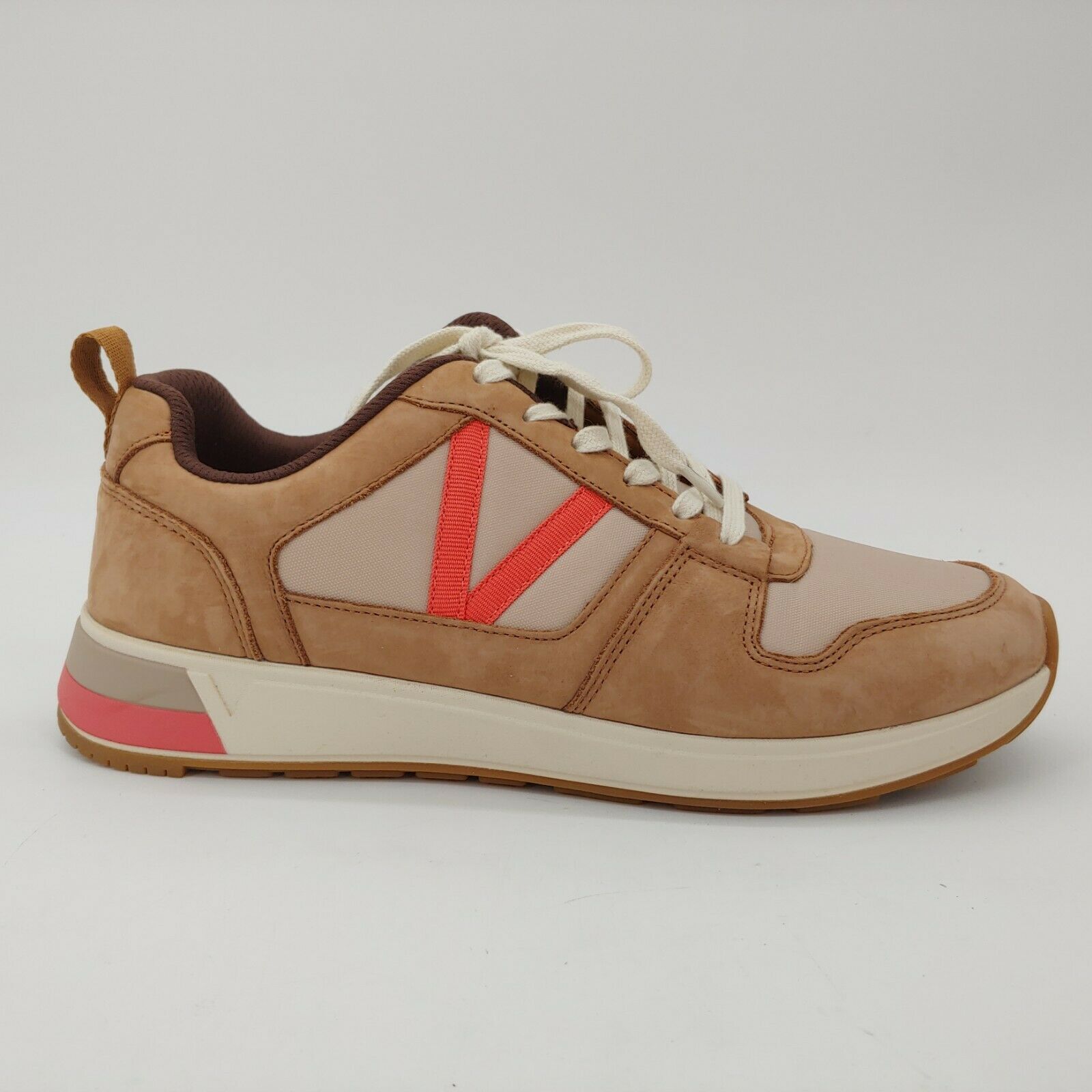 Vionic Womens Curran Rechelle Nylon Sneakers Shoes Toffee Pink Low Top 8.5M