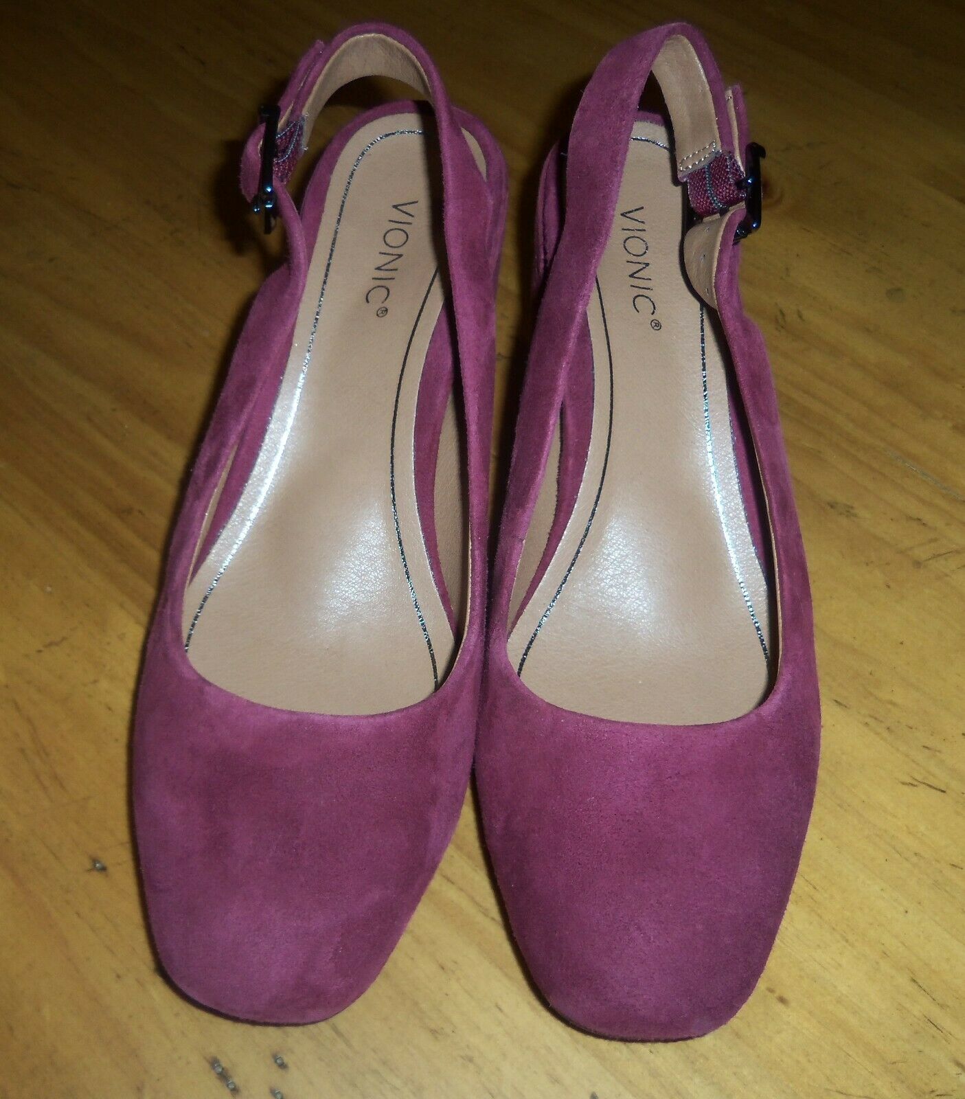 VIONIC Women's Nareen Slingback Dress Shoes Wine Suede New Size 8.5