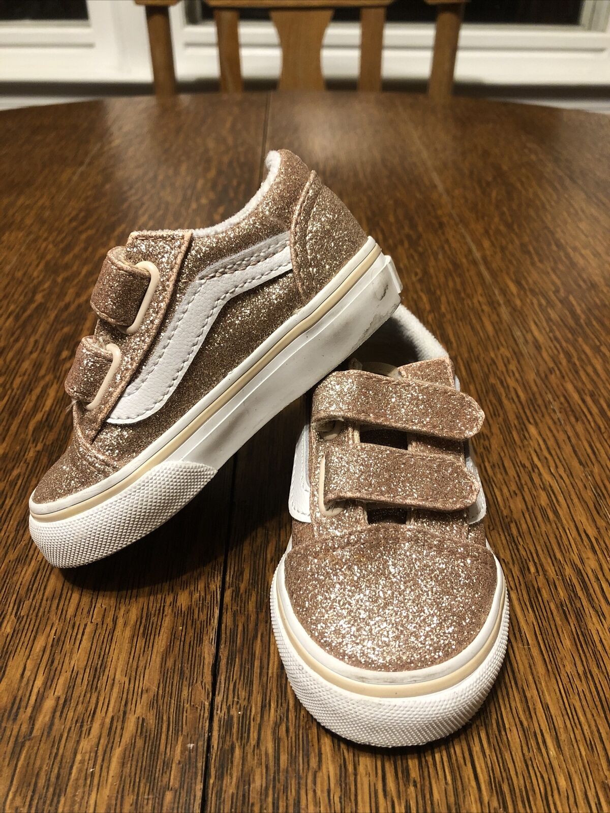 VN0A38JN0GM1 VANS Old Skool V Glitter (Brazin Sand) Toddler Shoes Size 5T
