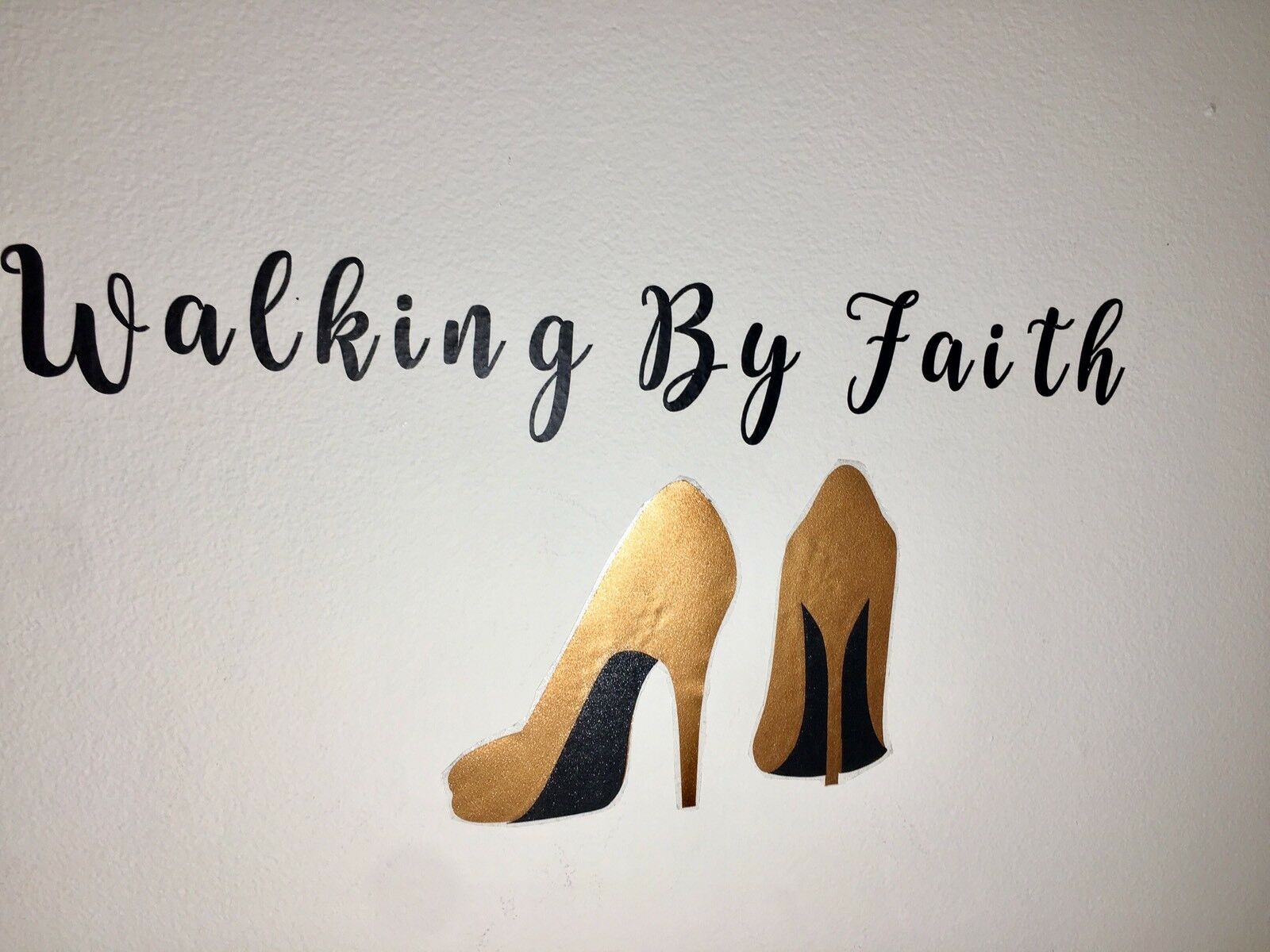 Walking By Faith Word Quote Shoes Decal Wall Decal Car Decal Free Shipping Sale