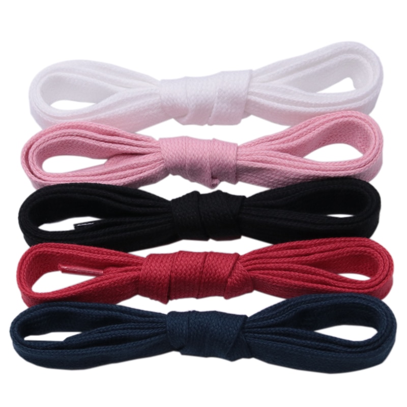 Weiou 1.27CM Wide Solid Color Polyester Cotton Shoelaces Adults&Kids Canvas Dress Boots Shoe Cord Flat Shoe Laces Drop-Shipping
