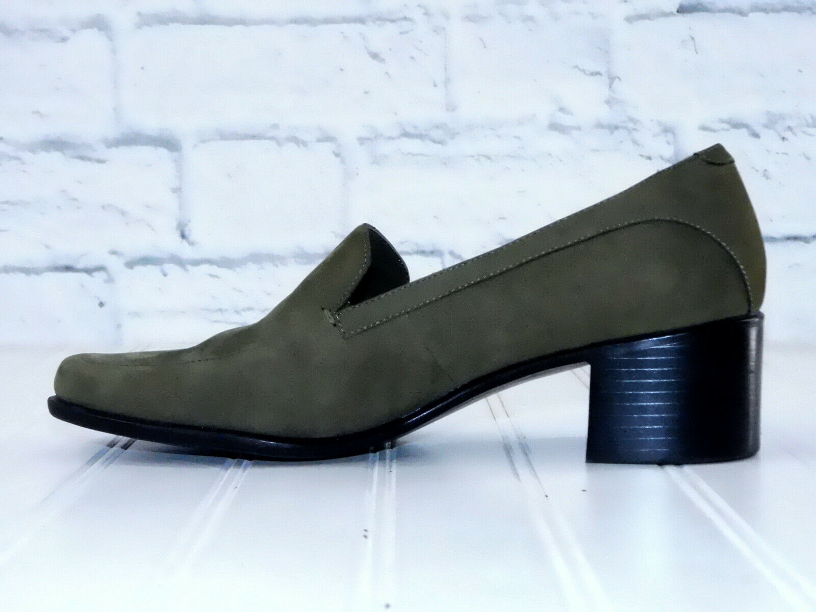 WHAT'S WHAT AEROSOLES Women's Dark Green Slip On Suede Heels Casual Shoes US 8M