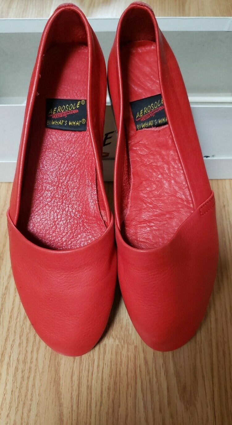 Whats What By Areosoles Womens Cherry Red mr. SoftieComfort Slip On Shoes SzUS 9