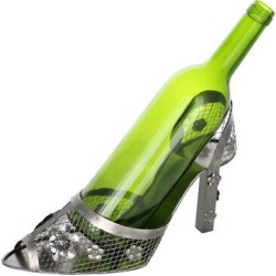 Wine Bodies Women's High Heel Shoe 1 Bottle Tabletop Wine Bottle Rack Metal in Gray, Size 10.0 H x 7.0 W in | Wayfair ZB886