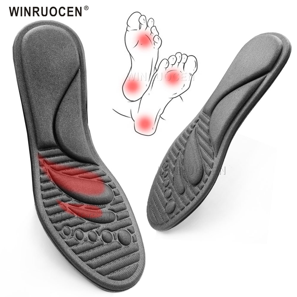 WINRUOCEN Deodorization Sponge Orthopedic Insole massage Breathable Sweat-absorbent for Men and Women shoes Casual Insoles