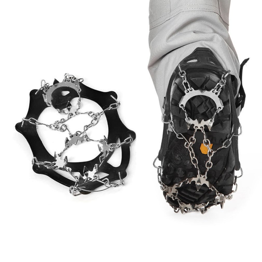 Winter Outdoor Walking Hiking Anti-slip Stainless Steel 18 Studs Ice Snow Climbing Cleats Crampons Gripper For Boot Shoes