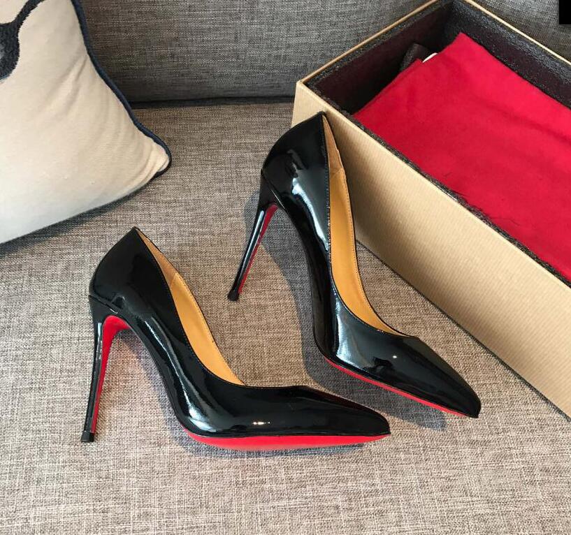 Woman Shoes High Heels Sexy Luxury Shoes Women Designers Red Heels Ladies Dress Shoes Super 12cm High Heel Pointed Toe Big Size