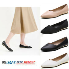 Women Ballet Flat Pointed Toe Slip On Comfort Work Casual Flat Shoes Size 5-12
