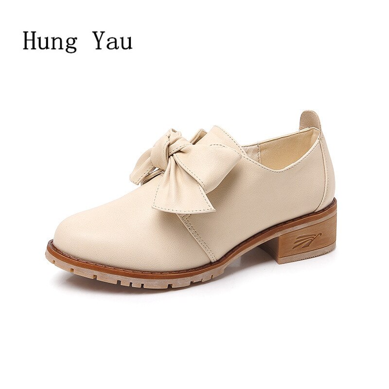 Women Flats Slip On Casual Shoes 2018 Autumn Fashion Butterfly-knot Round Toe New Comfortable Work Loafers Plus Size 34-43