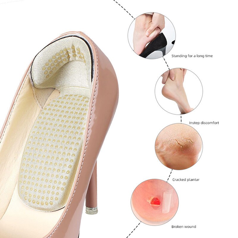Women Insoles For Shoe Back High Heels Liner Grips Inserts Soft Insole Heel Pain Relief Foot Protector Antislip Cushion Post Pad