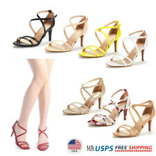 Women Open Toe Ankle Strappy Stilettos High Heel Sandal Dress Shoes Size 5-11 US