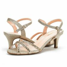 Women Open Toe Low Heels Ankle Strap Summer Party Work Dress Sandals Shoes Size