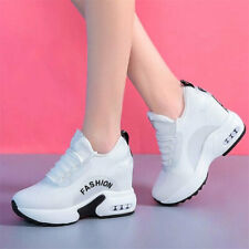 Women Platform Wedge High Heels Fashion Sneaker Boots Breathable Casual Shoes