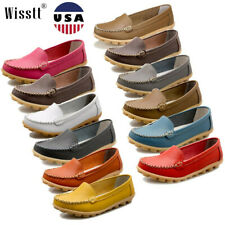 Women Walking Casual Moccasins Formal Shoes Driving Loafers Leather Slip On Flat