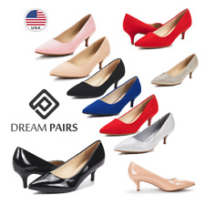 Women's 14 Colors Comfort Low Heel Pointy Toe Party Dress Pump Shoes Size 5-11