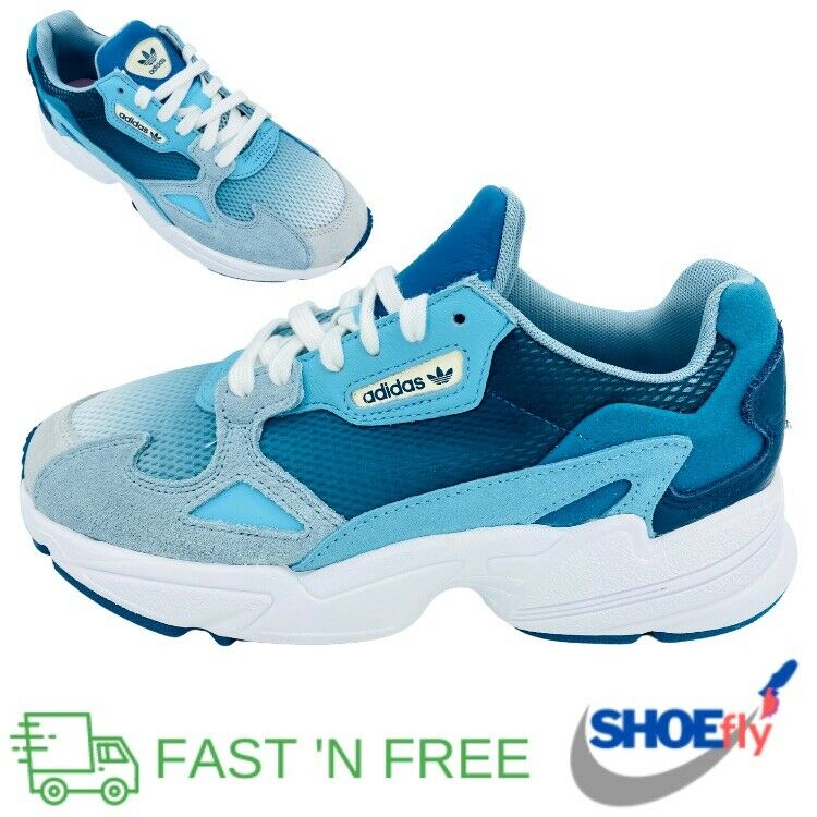 Women’s Adidas Falcon Running Shoes Blue White Jogging Hombre / New / Size: 7.5