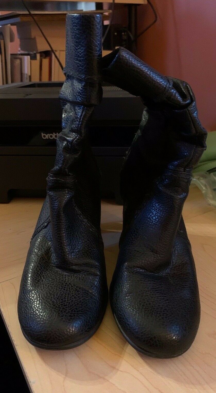 Women's AEROSOLES Booties Black Slouch Ankle Boots Comfort Shoes Womens Heel 10
