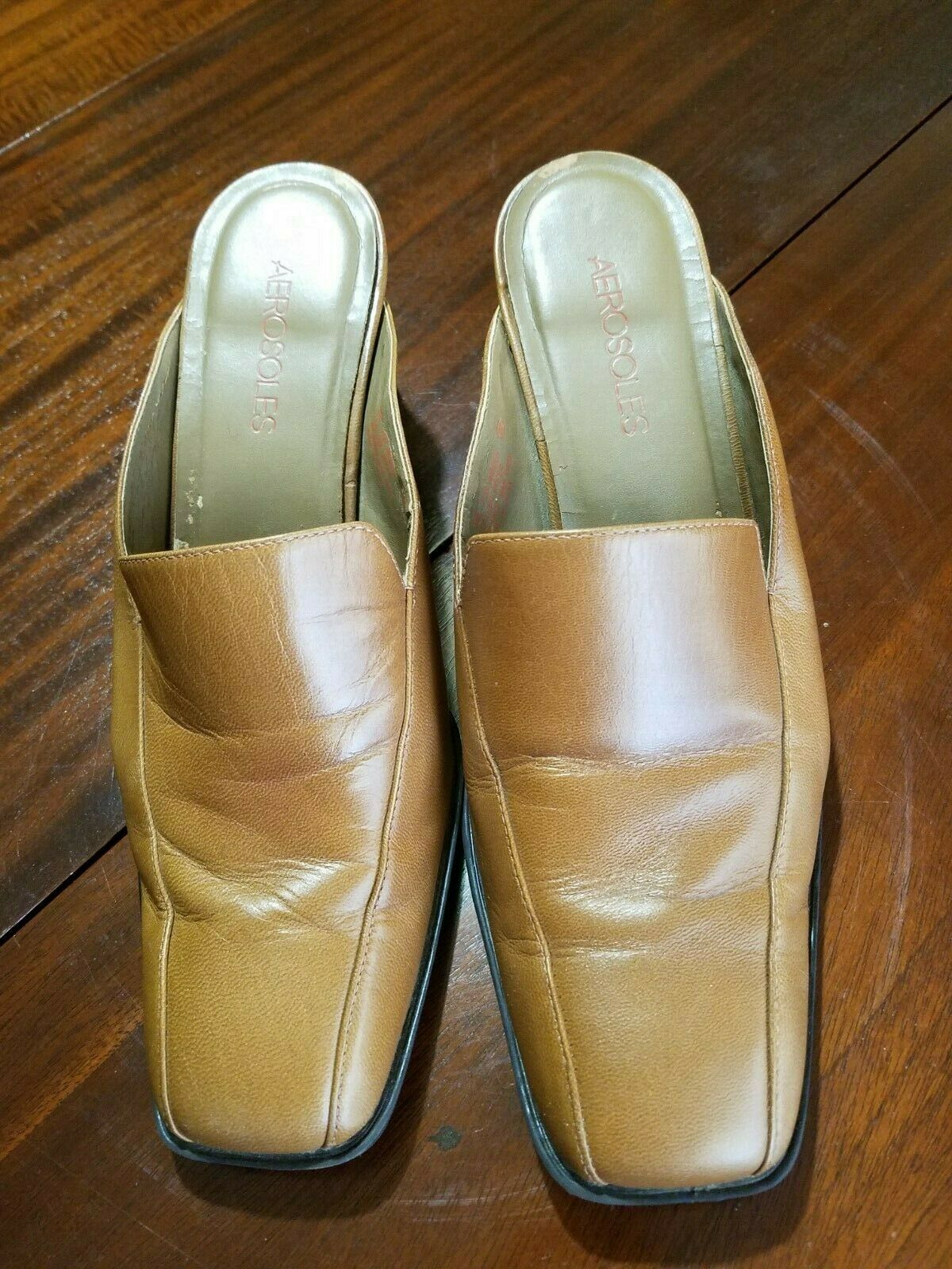 Women's Aerosoles Shoes Size 8B For Midden Mule in Peanut Color Leather