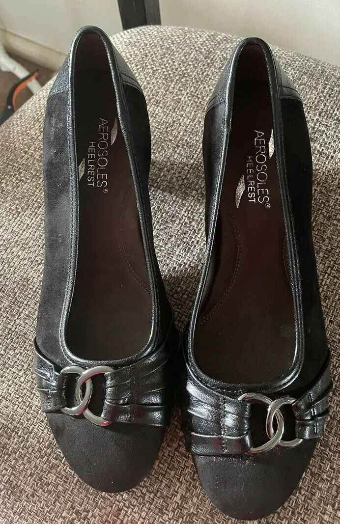 Womens Aerosoles Size 9 Black Pumps Heels Evening Formal Causal Comfrotable Shoe