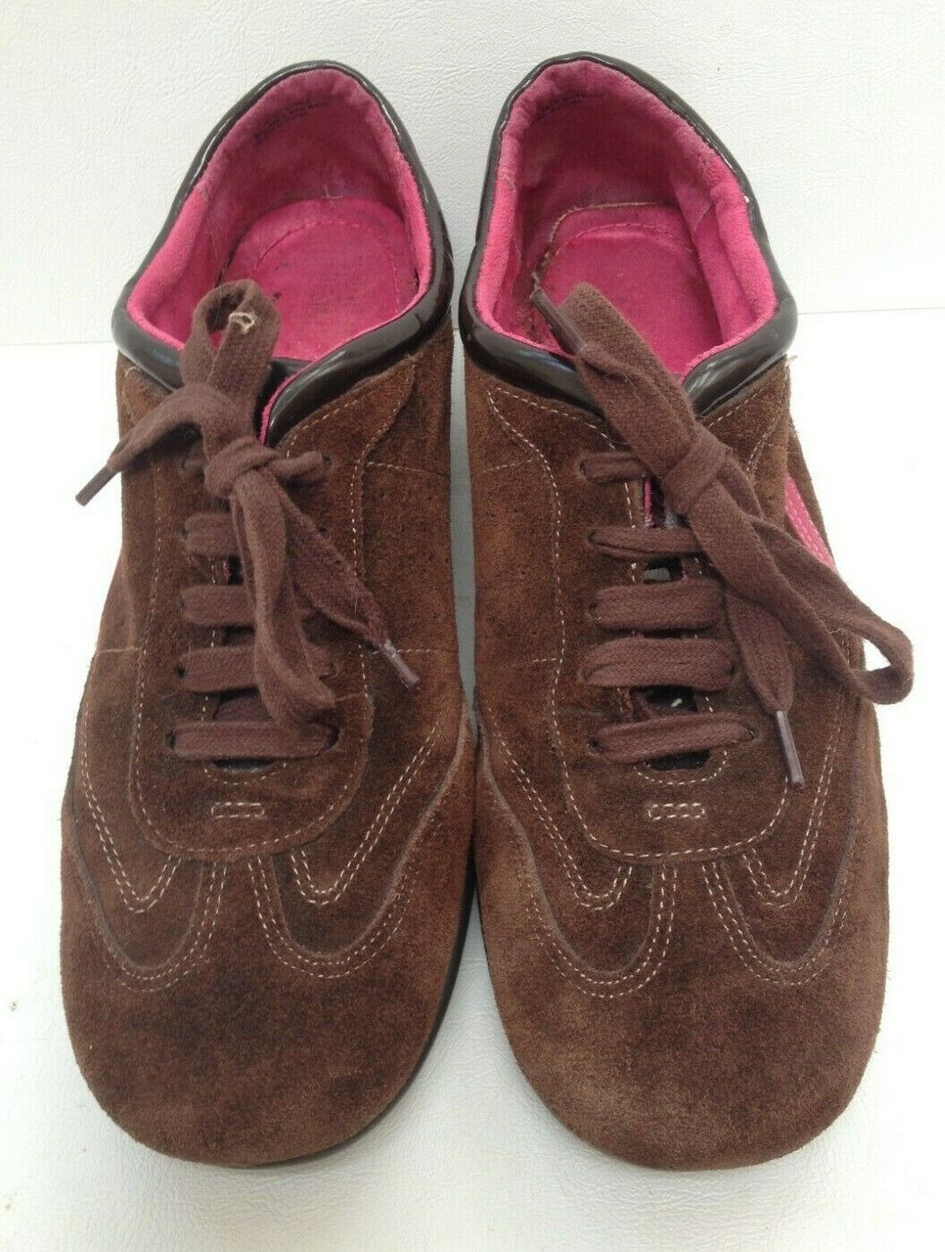 Women's Aerosoles Stitch N Turn Brown Suede Leather Lace Up Flats Shoes - 10.5 M