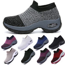 Women's Air Cushion Slip-On Sport Shoes Breathable Mesh Walking Running Sneakers