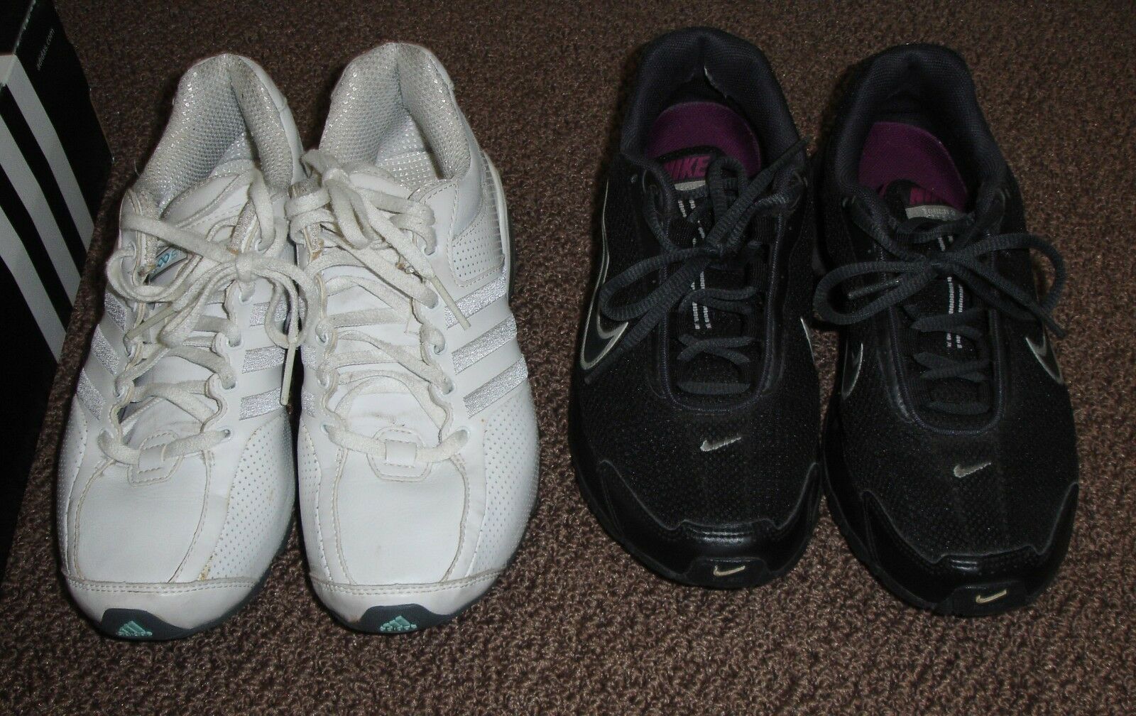 Womens Black Nike Air Max Torch 3 Running Shoes Adidas White Fedora 2 Lot 6.5