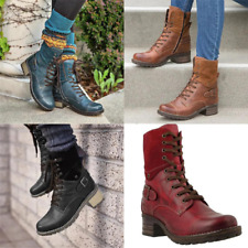 Women's Combat Ankle Boots For Winter With Heels Mid Calf Size 5-11 Daily Casual