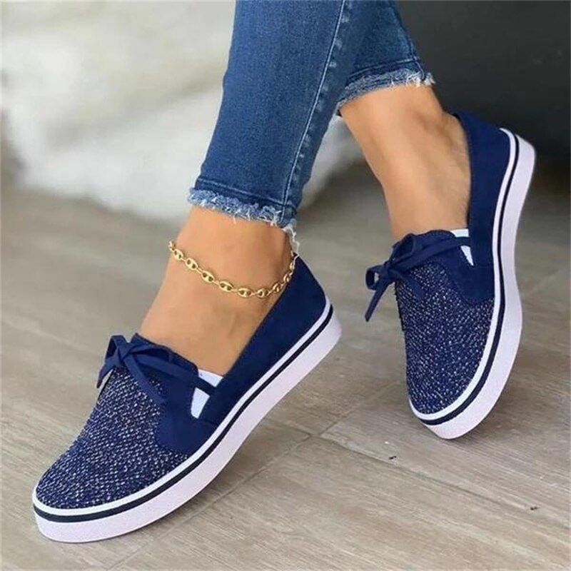 Women's Flats Shoes 2021 Casual Slip on Elastic Band Solid Color Ladies Vulcanized Shoes Plus Size Female Walking Footwear New