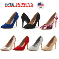 Women's High Heel Pointed Toe Pump Shoes Lady Slip On Party Dress Pump Size 5-11