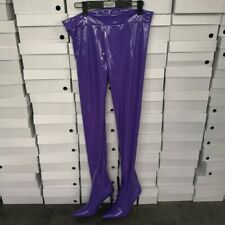 Womens High Heel Stiletto Patent Leather Two in One Pants Boots Shoes Plus Size