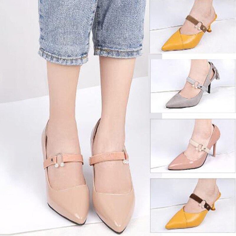 Women's High Heeled Shoes Lace Anti Slip And Anti Falling Off Women's High-heeled Shoes Lace Decorate