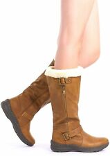 Womens Knee High Warm Fur Winter Zip Snow Boot Flat Heel Boot Shoes Size 5-11 US