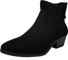 Womens Ladies Ankle Dress Toe Suede Faux Quality Leather Fashion Shoes Boots