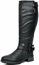 Women's Low Heel Knee High and up Riding Boots Zipper Wide-Calf Shoes Size US