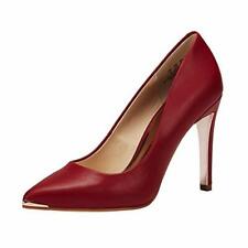 Women's RED High Heel Shoes Closed Pointed Toe Pumps Stiletto Office Ladies US