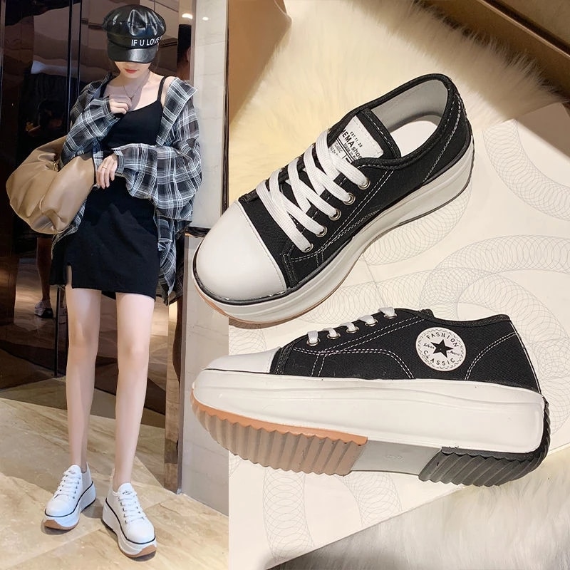 Womens Shoes Sneakers Casual Fashion Ladies Canvas Female Black White Brand Luxury Designers Shoes for Women Platform Sneakers