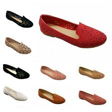 Women's Slip On Ballet Flats Classic Casual Comfort Perforated Loafers Shoes