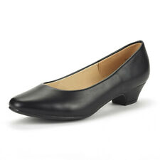 Women's Slip On Pump Shoes Round Toe Low Chunky Heel Comfort Pump Dress Shoes
