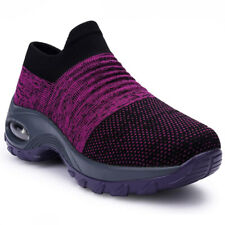 Women's Walking Shoes Sock Slip on Sneakers Platform Air Cushion Athletic Shoes