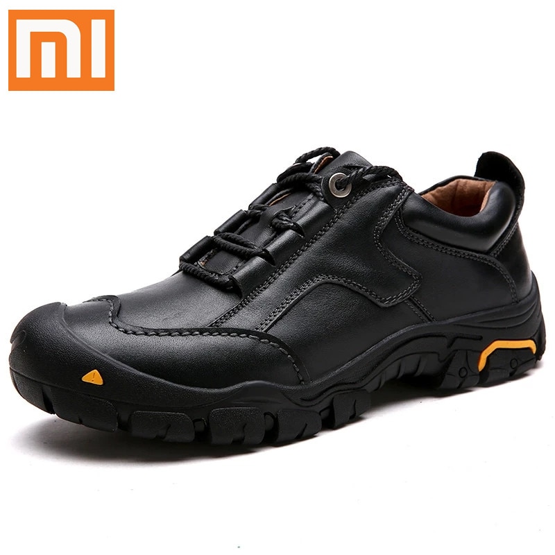 Xiaomi Durable Mens Outdoor Shoes Genuine Leather Oxford Shoes Waterproof Casual Shoes for Men Comfortable Work Sneakers Male