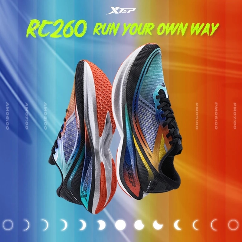 Xtep RC260 Men Running Shoes Professional Training Shoes Dynamic Foam Technology Shock Absorption and Anti-slip Sport Sneaker