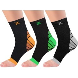 XTF Copper-Infused Plantar Fasciitis Compression Foot Sleeves (1-Pair)