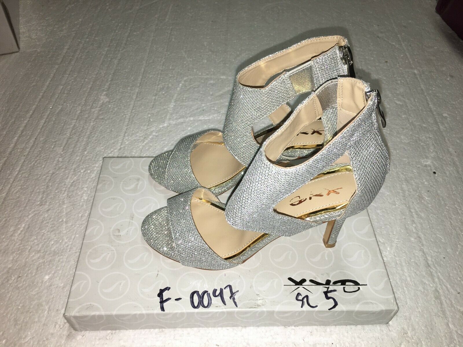 XYD Women's Shoes Silver, Open Toe, High Heels, Size 5
