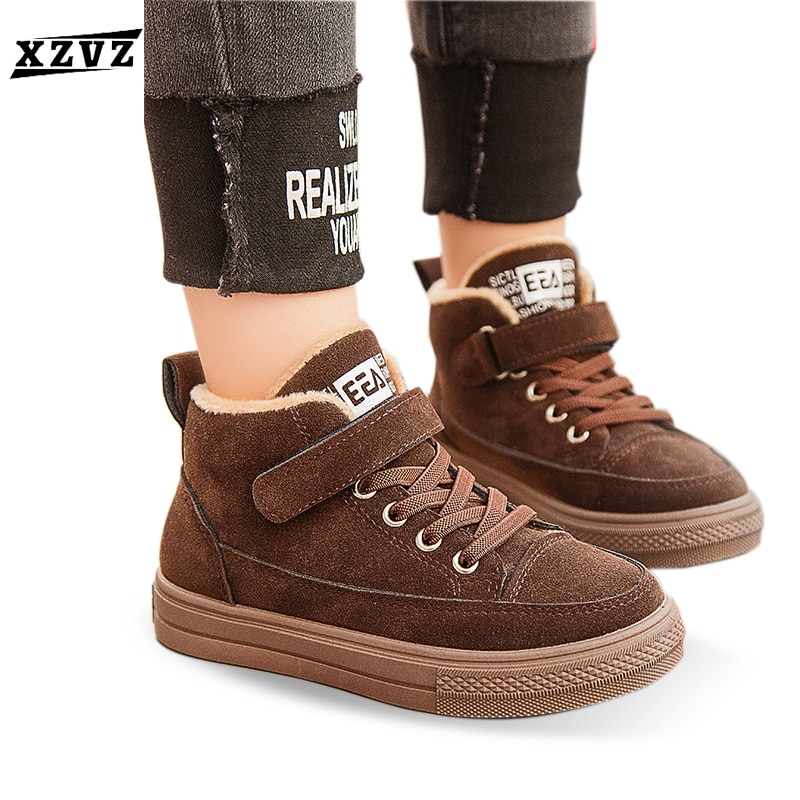 XZVZ Kids Boots Keep Warm in Winter Kids Shoes Suede Material Comfortable Children's Cotton Boots Anti-slip Boys Girls Sneakers