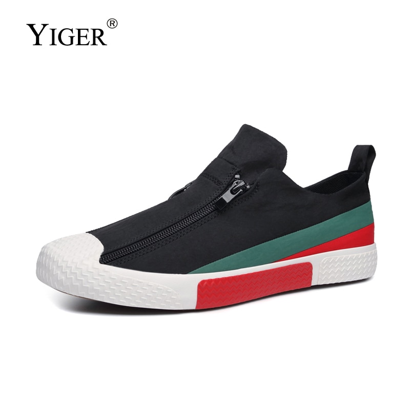 YIGER Men casual Vulcanized shoes man Sneakers Side zipper Male Cavans loafers new students fashion free shipping men Sneakers