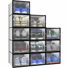 YITAHOME 6/12/18 PCS Shoe Storage Box Sneaker Case Stackable Container Clear XL