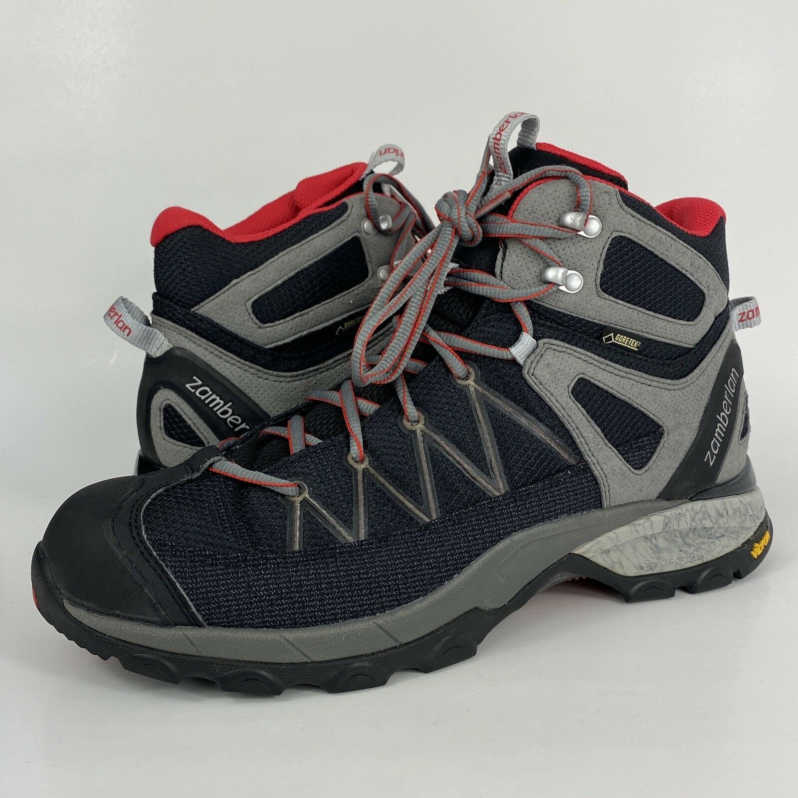 Zamberlan 230 SH Crosser Plus GoreTex RR Hiking Boots Black/Red Men's Size 12