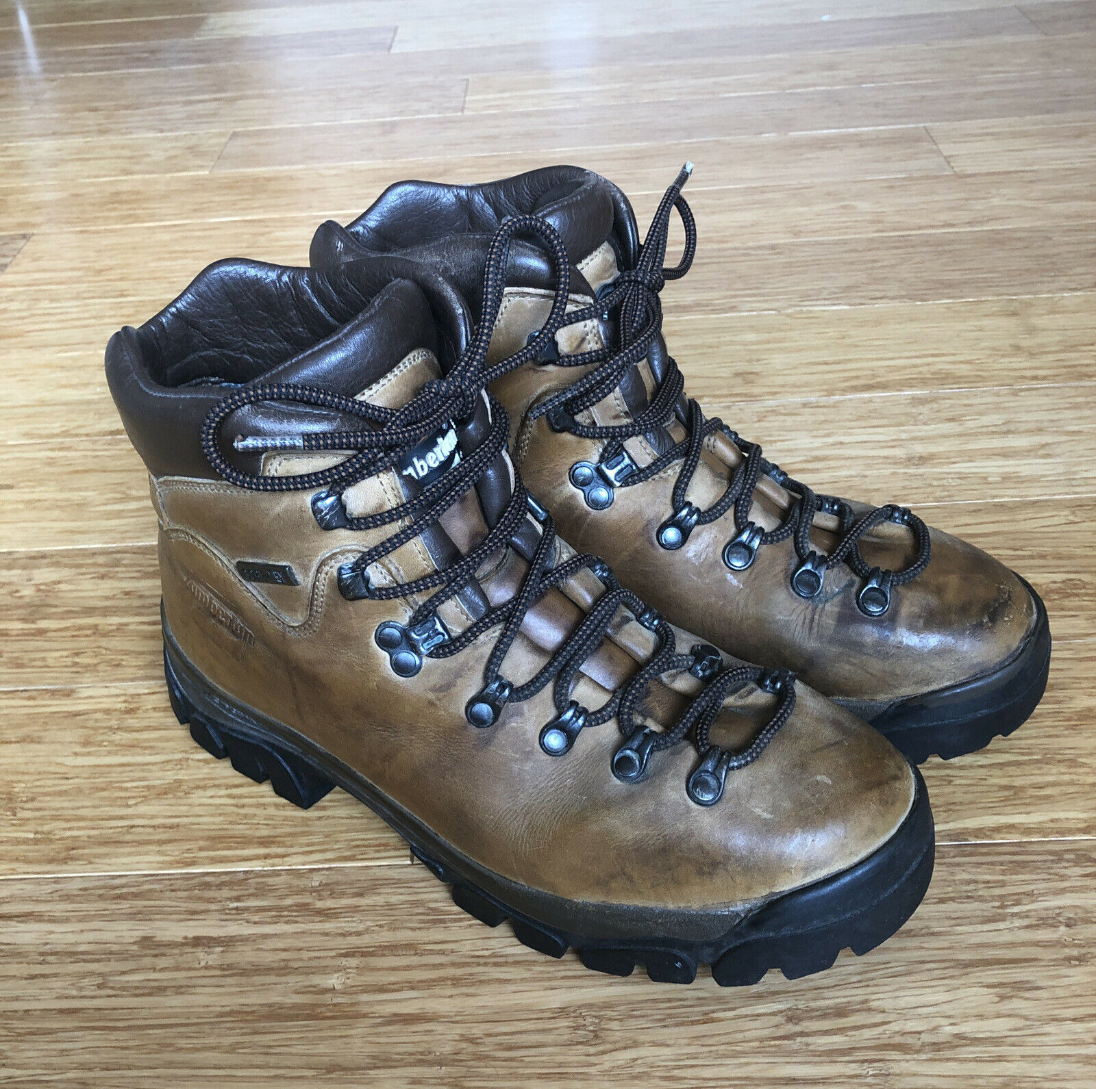Zamberlan Gore-Tex VIBRAM Hiking Boots Brown Leather Waterproof MEN 9 Women 10