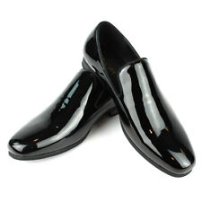 ÃZARMAN Men's Black Patent Leather Formal Tuxedo Slip On Dress Shoes Loafers