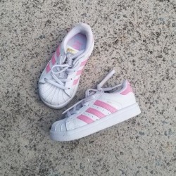 Adidas Shoes | Kids Pink And White Shell Toe Adidas Shoes Sz 6 | Color: Pink/Silver | Size: 6bb
